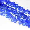 Natural Blue Chalcedony Faceted Pear Drop Beads Strand Sold per 4 inches & Sizes 11mm to 14mm approx. Chalcedony is a cryptocrystalline variety of quartz. Comes in many colors such as blue, pink, aqua. Also known to lower negative energy for healing purposes. 